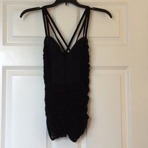 Strappy mesh tank top